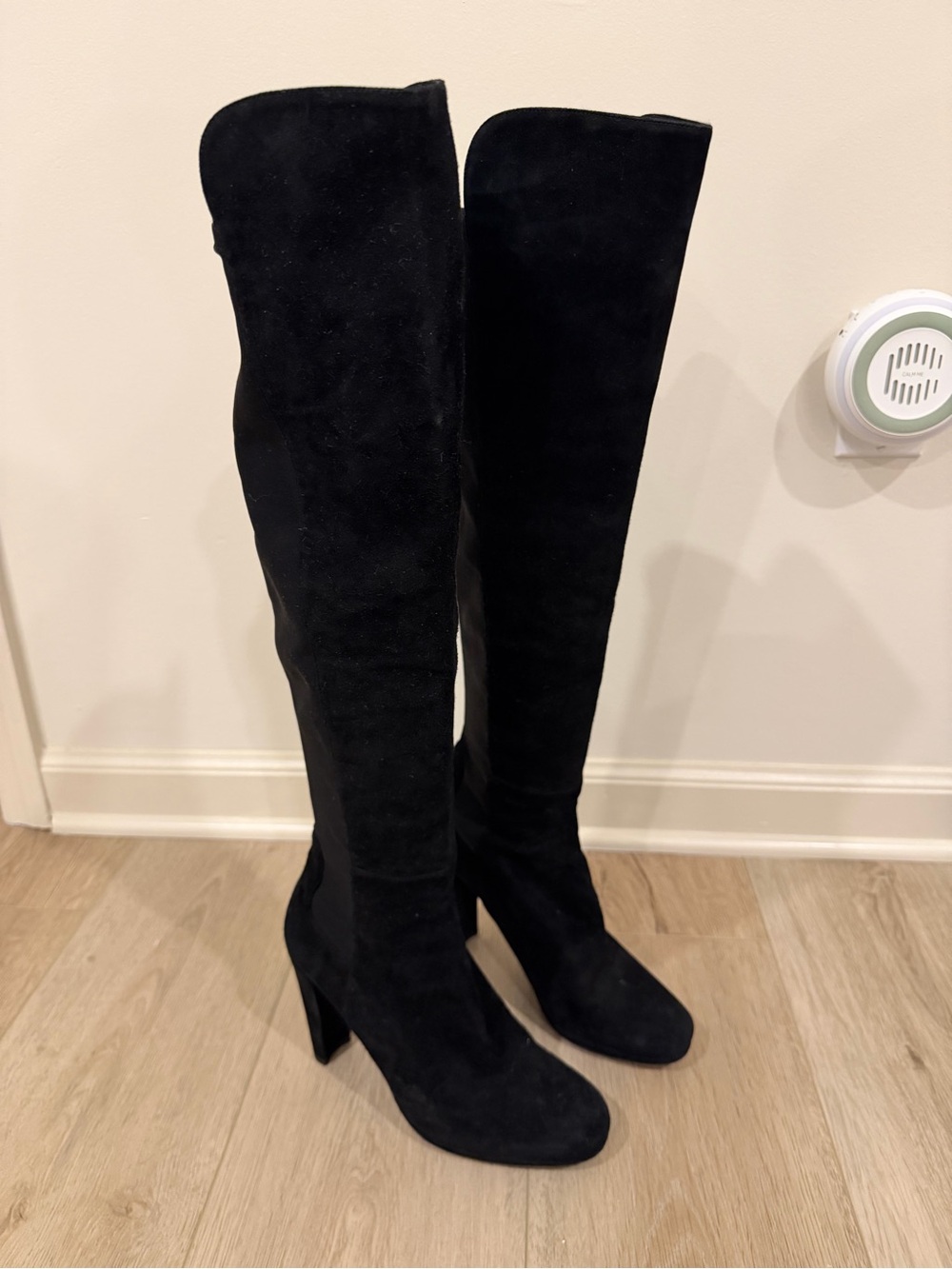 Stuart Weitzman Black Suede Over-the-Knee Boots